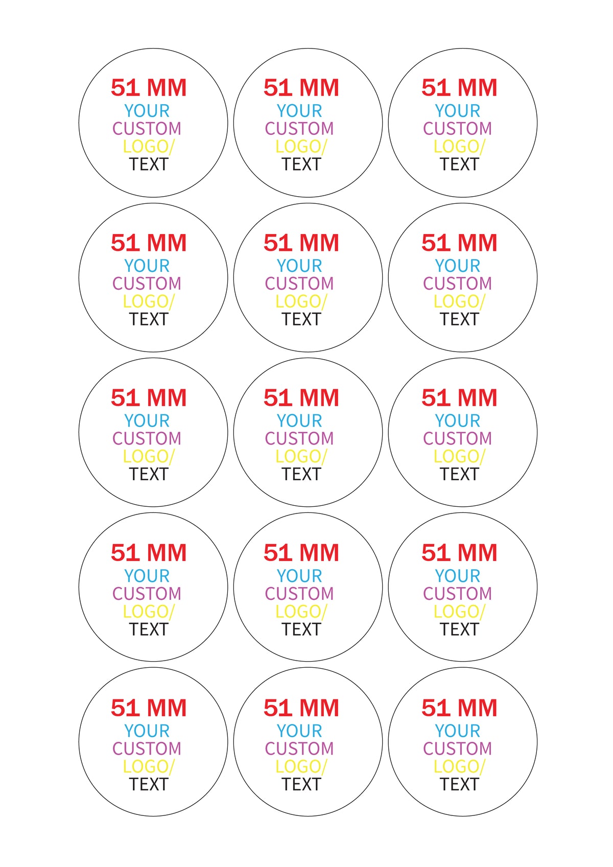 Circle shape Stickers A4  sheets.
