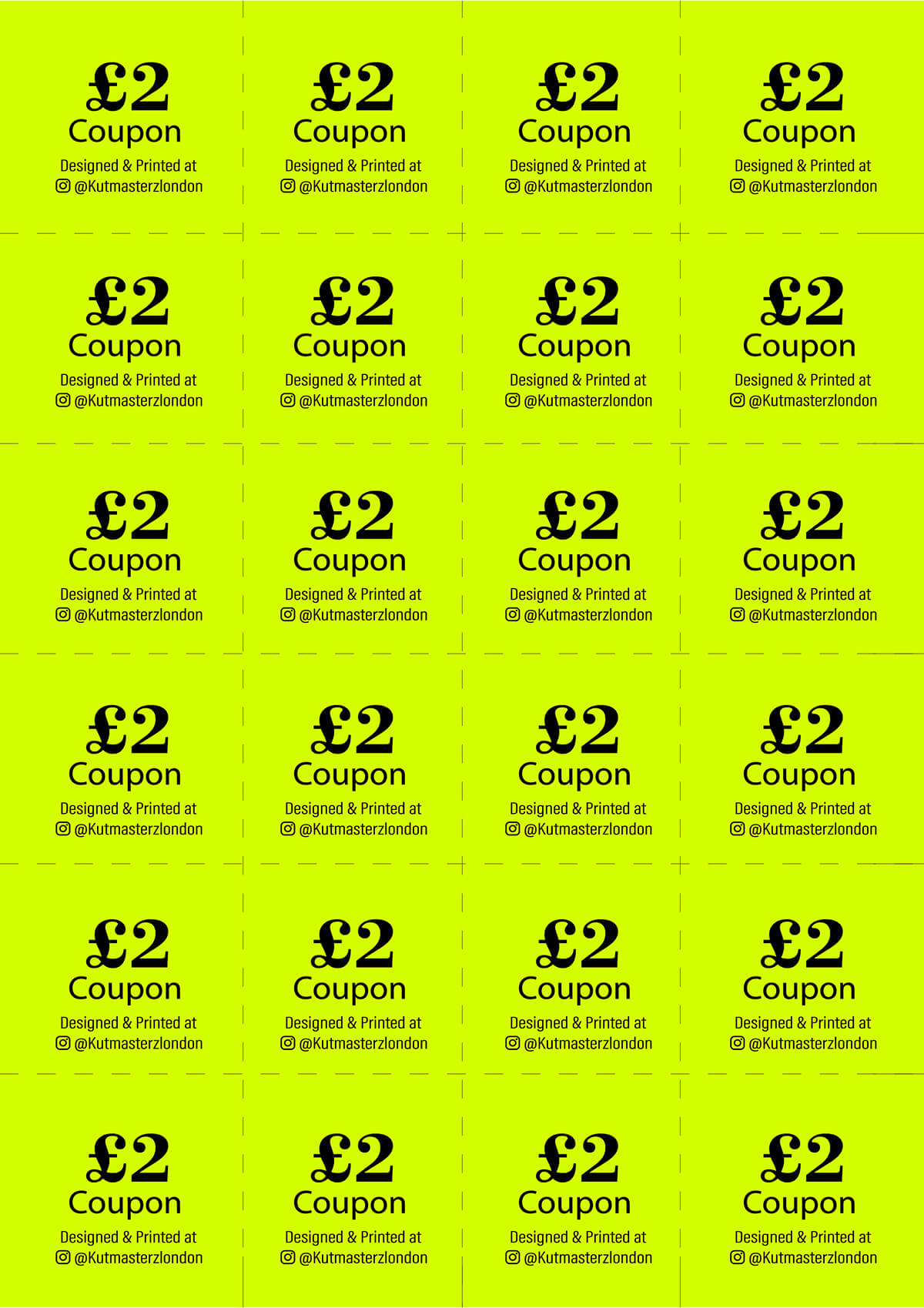Small food & drinks Coupons customizable Neon print
