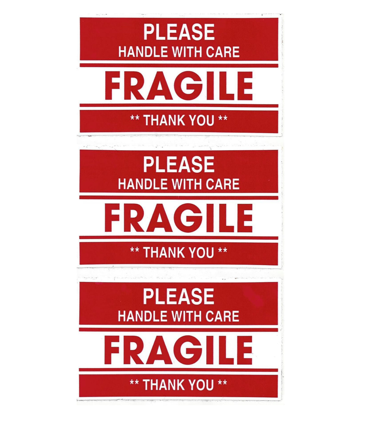 Fragile sticker x 4   = 11.7 cms x 7 cms